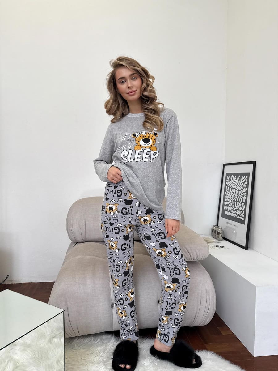 Жіноча піжама тепла COSY з начісом "Baby Leo"