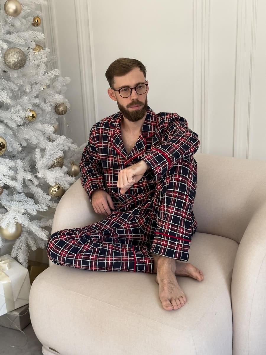 Чоловіча тепла піжама COSY з начосом "Oxford"