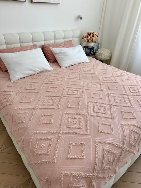 Покривало «Diamond Nordic» 220x240 см, тьмяно -рожевий